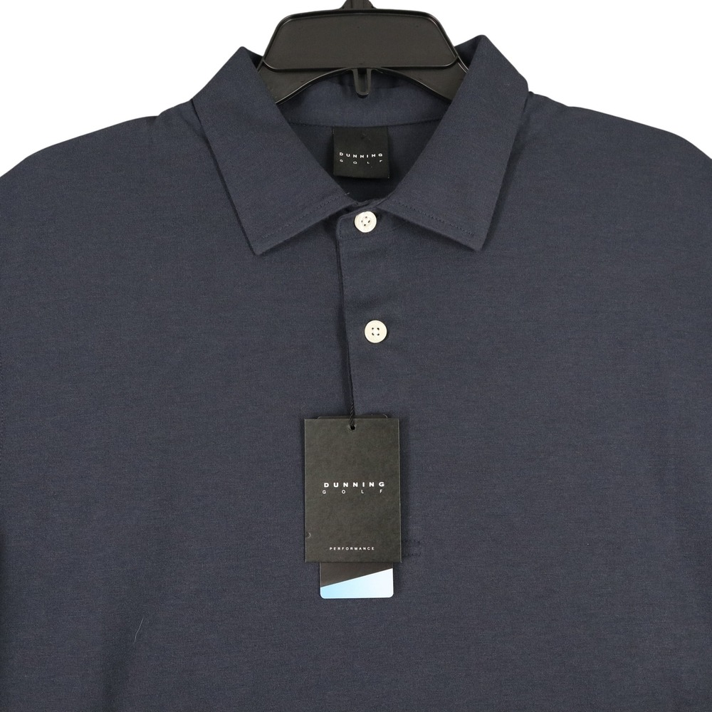 Dunning Golf Halo Performance Polo Shirt Mens M Navy Coolmax Blend NWT